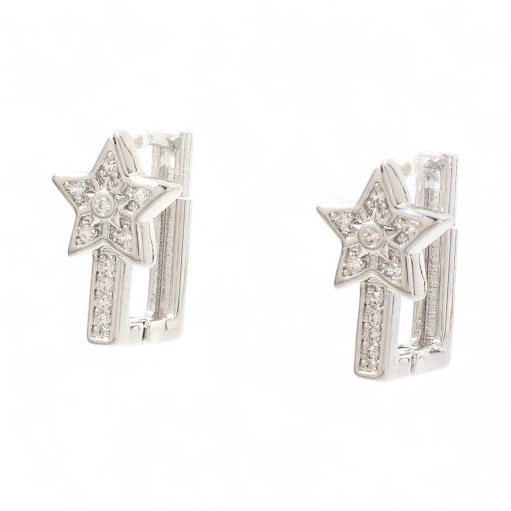 ✨ Shine Bright: Star-Studded Gold Hoop Earrings with Zircon✨
