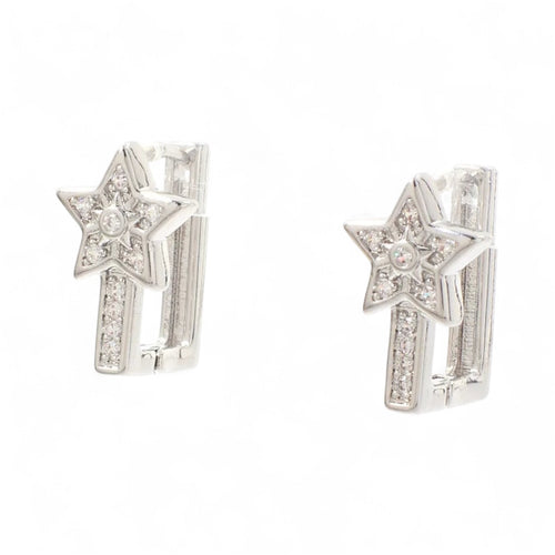 ✨ Shine Bright: Star-Studded Gold Hoop Earrings with Zircon✨
